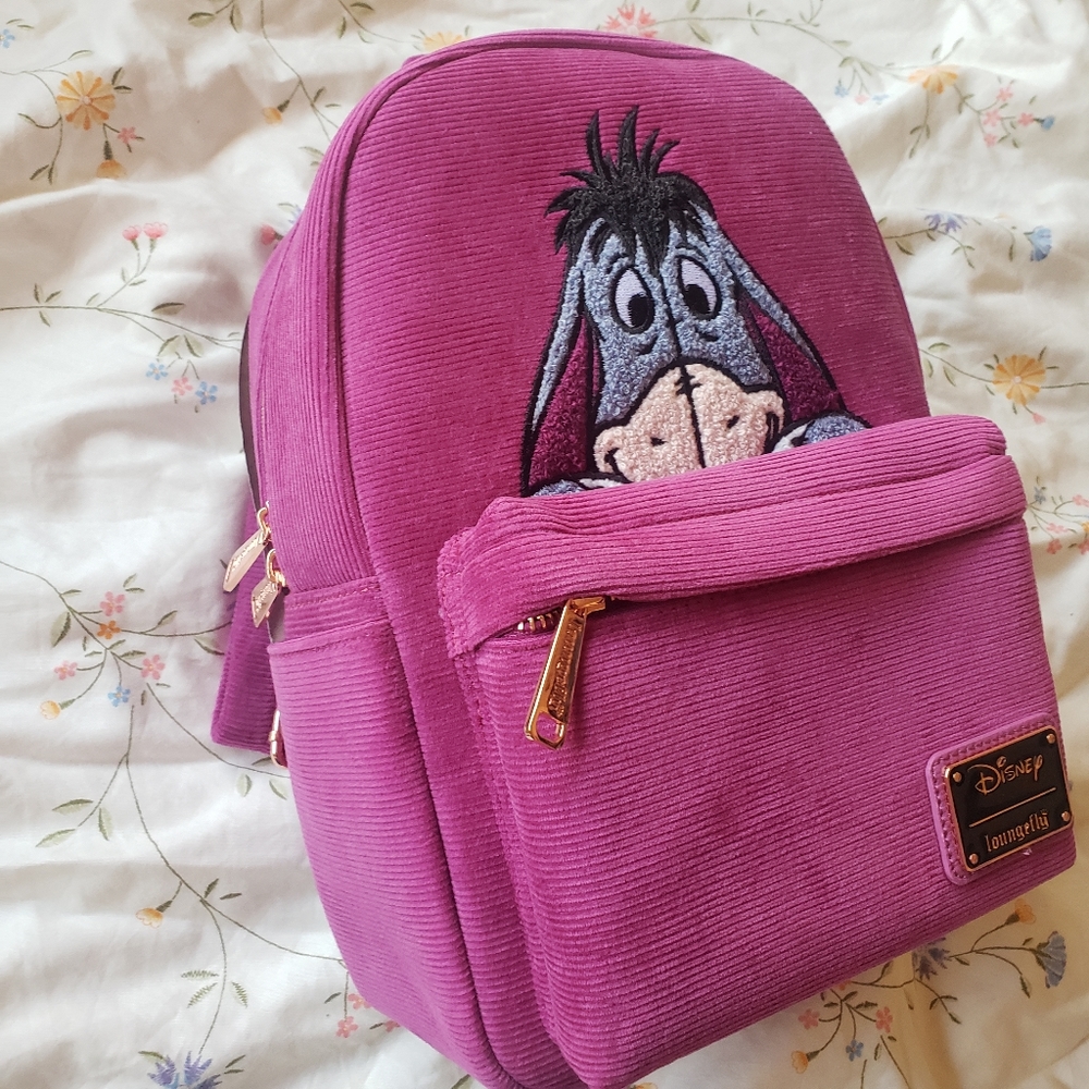 Disney Loungefly Cute Eeyore Cordoroy Mini Backpack - Picture 3 of 5